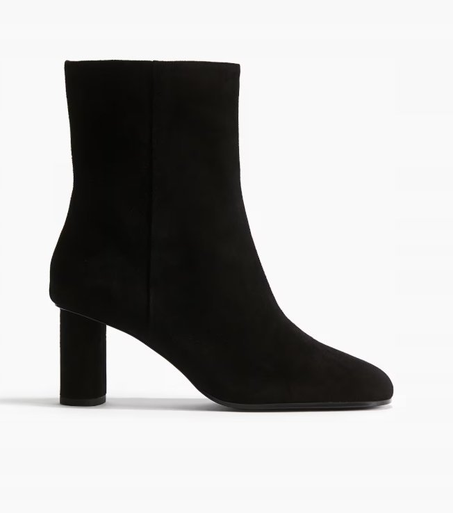 H&M BOTKI DAMSKIE CZARNE SKÓRZANE NA OBCASIE 41 Y6C