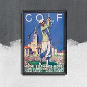 Plakaty - Plakatyw  stylu retro Miami Golf - miniaturka - grafika 1