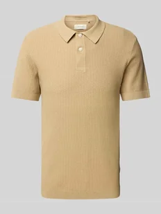 Koszulka polo o kroju super skinny fit z fakturowanym wzorem model ‘AIDEN’ - Koszulki męskie - miniaturka - grafika 1