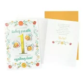 Kartki okolicznościowe i zaproszenia - Karnet B6 Urodziny Roczek (pszczółki) - miniaturka - grafika 1