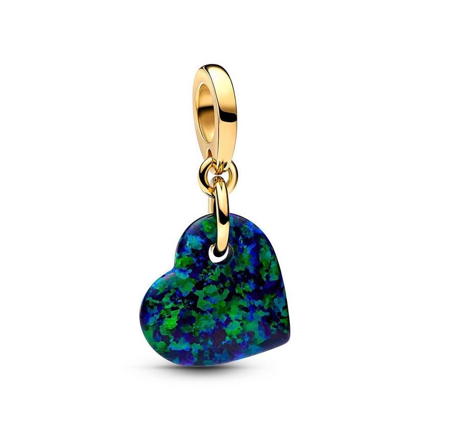 Zawieszka Pandora - Opalizujące zielone serce 763348C01