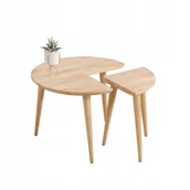 Ławy i stoliki kawowe - Stolik kawowy Harmoni naturalny 59x59x42 cm Homla - miniaturka - grafika 1