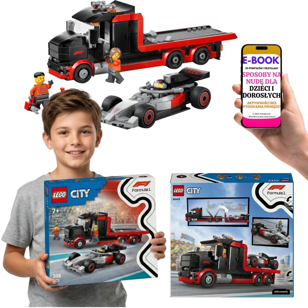 LEGO F1 DLA CHŁOPCA Audi Formula 1 60493 LEGO City Wyścigi Samochód F1 + E-BOOK-3