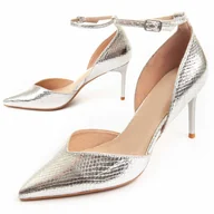 Czółenka - Montevita Buty Na Obcasie Festshoe6 Srebrny - miniaturka - grafika 1