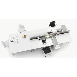 B2B Partner Stół biurowy SINGLE LAYERS bez przegród, biały/szary 611552 - Stoły i stoliki do biura - miniaturka - grafika 4