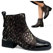 Botki damskie - Botki Damskie SKÓRZANE Eleganckie Ciepłe Jesienne na Obcasie Barski 37 - S.Barski - miniaturka - grafika 1