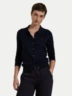 Swetry damskie - Polo Ralph Lauren Kardigan 211959285001 Granatowy Slim Fit - miniaturka - grafika 1