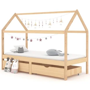 VidaXL Lumarko Łóżko dziecięce z szufladami, lite drewno sosnowe, 90x200 cm! 322138 VidaXL - Łóżka dla dzieci i młodzieży - miniaturka - grafika 8