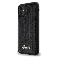 Etui i futerały do telefonów - Guess GUHCN61PSFDGSK iPhone 11 / Xr 6.1" czarny/black hardcase Sequin Script Metal - miniaturka - grafika 1