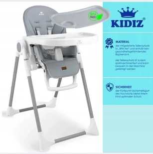 KRZESEŁKO DO KARMIENIA DLA DZIECKA KIDIZ 3W1 REGULACJA - Krzesełka do karmienia - miniaturka - grafika 1