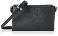 Torebki damskie - Calvin Klein Damska podwyższona torba na ramię Saffiano, Ck Black - miniaturka - grafika 1