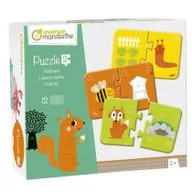 Układanki dla dzieci - Puzzle Zestaw 12 puzzli 'Kto gdzie mieszka?' Avenue Mandarine - miniaturka - grafika 1