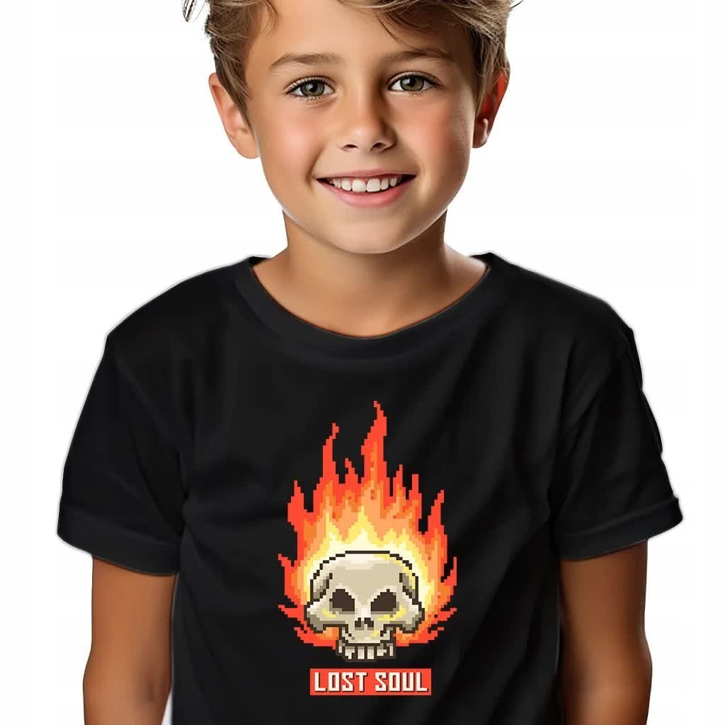 Koszulka Dziecięca Czarna LOST SOUL Rozmiar -140 cm Wiele Różnych Wzorów