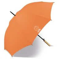 Parasole - Happy Rain Earth 61107 Long AC Papaya parasol damski pomarańczowy - miniaturka - grafika 1