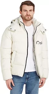 Calvin Klein Jeans Męska kurtka Essentials bez puchu z logo wyściełana, biały, S - Kurtki męskie - miniaturka - grafika 1