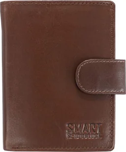 KORUMA Portfel Skórzany Męski Zapinany RFID na Karty Monety Ochrona Brązowy Uniwersalny - Portfele - miniaturka - grafika 1