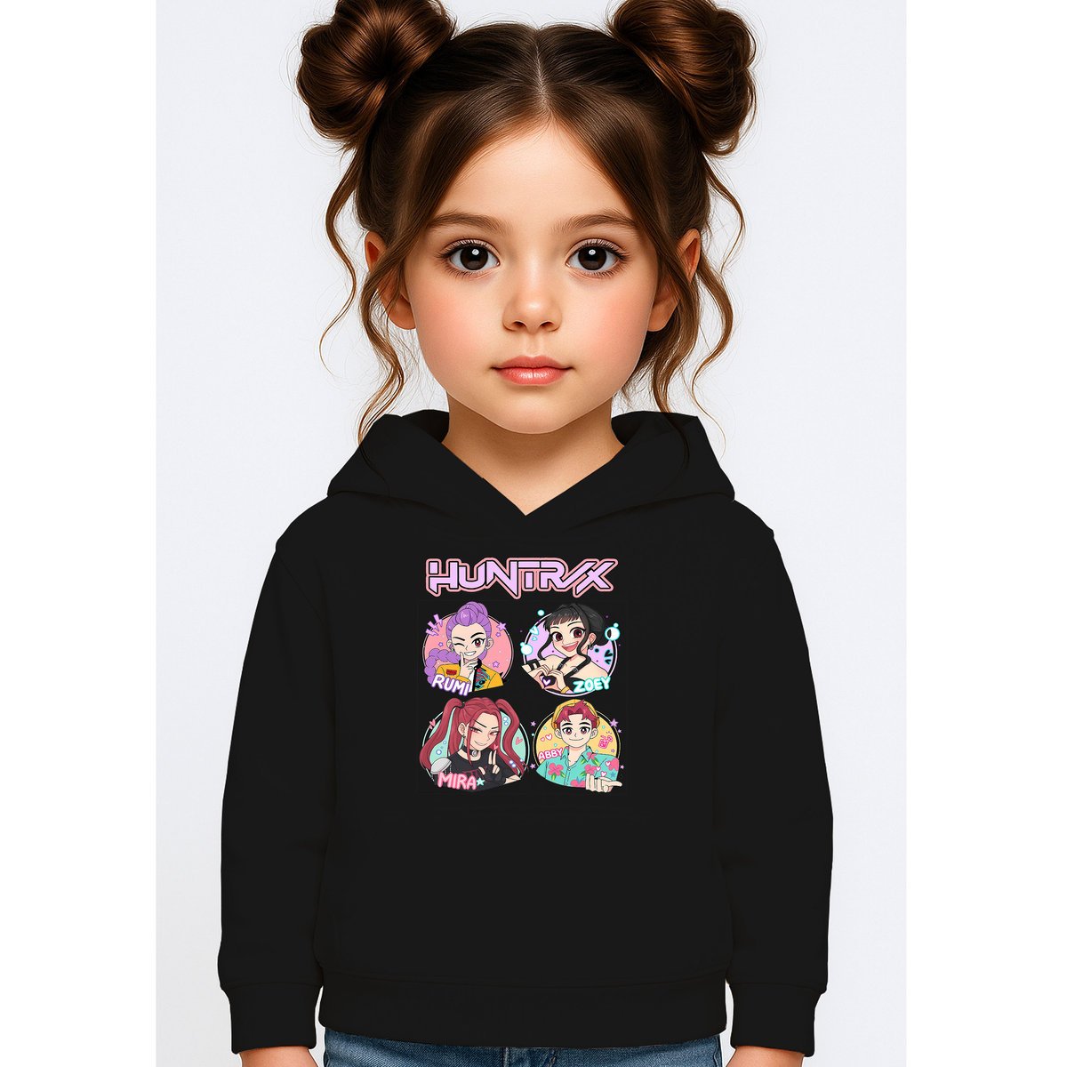 BLUZA DZIECIĘCA K-POPOWE ŁOWCZYNIE DEMONÓW HUNTRIX 110-116 Z KAPTUREM