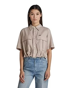 G-STAR RAW Cropped Field damska koszula, Wielokolorowy (Westpoint Khaki/White D21430-d123-d141), XXS - Koszule damskie - miniaturka - grafika 1