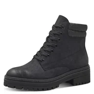 Kozaki damskie - Marco Tozzi Damskie ciepłe buty sznurowane 2-26278-43 modne kozaki, czarne/glam, 39 EU, Black Glam, 39 EU - miniaturka - grafika 1