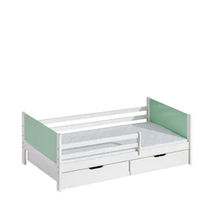 Łóżko 80 x 190 z Szufladami Hubert Dolmar Sosna Barwiona na Orzech, Pistacja G20Y - Łóżka dla dzieci i młodzieży - miniaturka - grafika 1