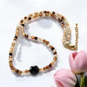 Naszyjniki - Naszyjnik z kamieni naturalnych - agat - miniaturka - grafika 1