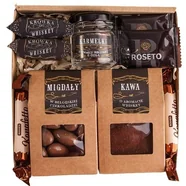 ZESTAW PREZENTOWY KOSZ PREZENT dla mężczyzny taty urodziny 18-99 Słodki zestaw kawa