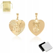 Wisiorki - PIĘKNY MEDALIK DWUSTRONNY SZKAPLERZ 18K SERCE STAL CHIRURGICZNA + DARMOWY DODATEK - miniaturka - grafika 1