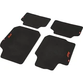 Dywaniki samochodowe - Zestaw uniwersalnych dywaników samochodowych w jakości premium, antypoślizgowych, 4-częściowy, z logo, czarny/czerwony - miniaturka - grafika 1