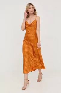 Guess sukienka kolor pomarańczowy maxi prosta - Sukienki - miniaturka - grafika 1