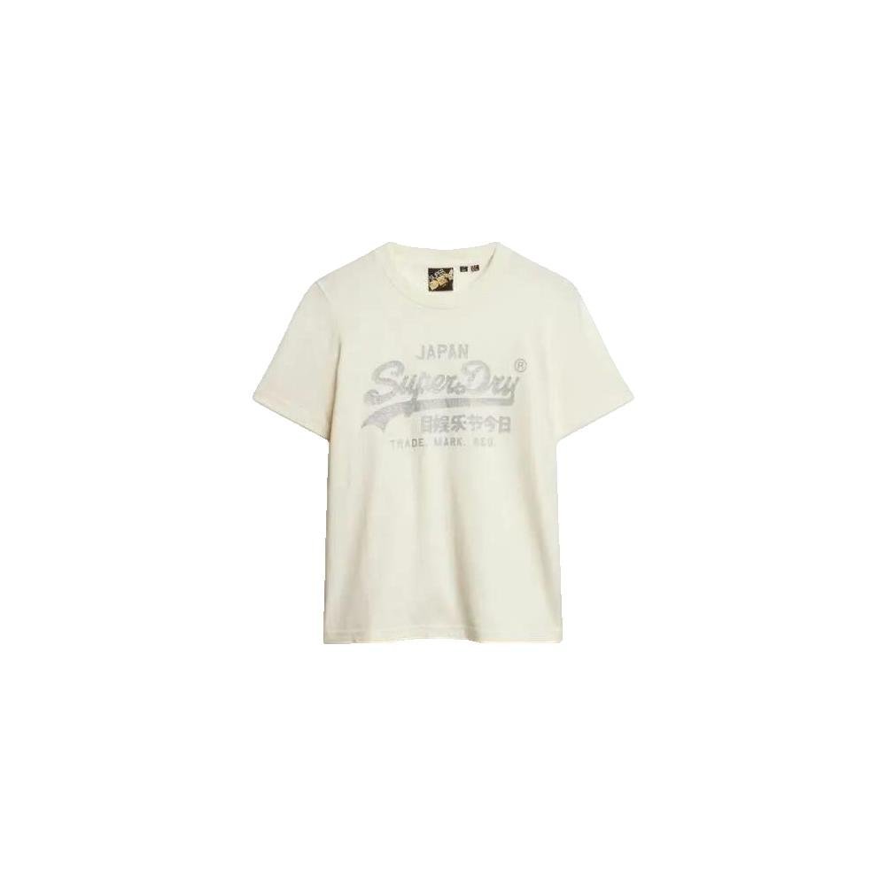Superdry Metaliczny Luźny T-shirt z Krótkim Rękawem 2XS Damski