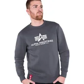 Bluzy męskie - Bluza ALPHA INDUSTRIES BASIC szaro-czarna (greyblack) prosta 178302 136-XXL - miniaturka - grafika 1