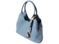 Torebki damskie - Niebieska Torba Shopper Na Ramię Duża Torebka Damska W Stylu Miejskim A4 - miniaturka - grafika 1