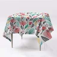 Obrusy i serwetki - Do salonu różne obrusy na stół Kwiaty czerwone eco, Fabricsy, 150x150 cm - miniaturka - grafika 1