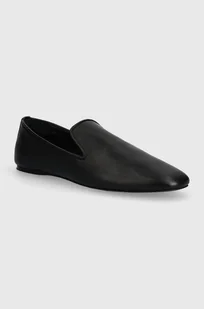Calvin Klein mokasyny skórzane LOAFER LEATHER damskie kolor czarny na płaskim obcasie HW0HW02129 - Mokasyny damskie - miniaturka - grafika 1