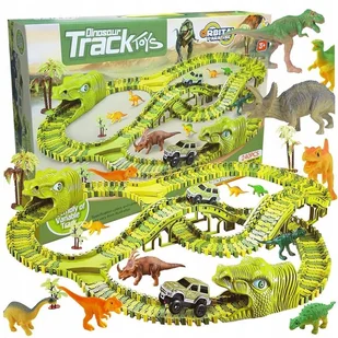 TOR SAMOCHODOWY WYŚCIGOWY KOLEJKA DINOZAUR AUTO PARK 240 ELEMENTÓW ZABAWA - Zabawki konstrukcyjne - miniaturka - grafika 1