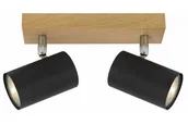 Lampy sufitowe - Quentin - listwa 2 płomienna imitacja drewna/czarny 838502-11 - miniaturka - grafika 1