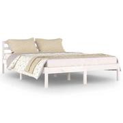 Łóżka - Białe dwuosobowe łóżko z drewna 140x200 cm - Lenar 5X - miniaturka - grafika 1