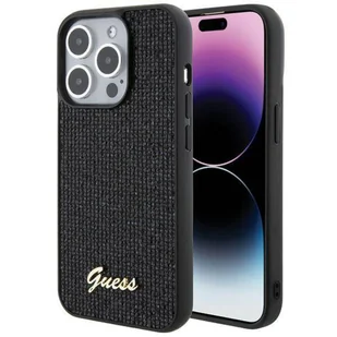 Guess GUHCP15LPMSDGSK iPhone 15 Pro 6.1" czarny/black hardcase Disco Metal Script - Etui i futerały do telefonów - miniaturka - grafika 6