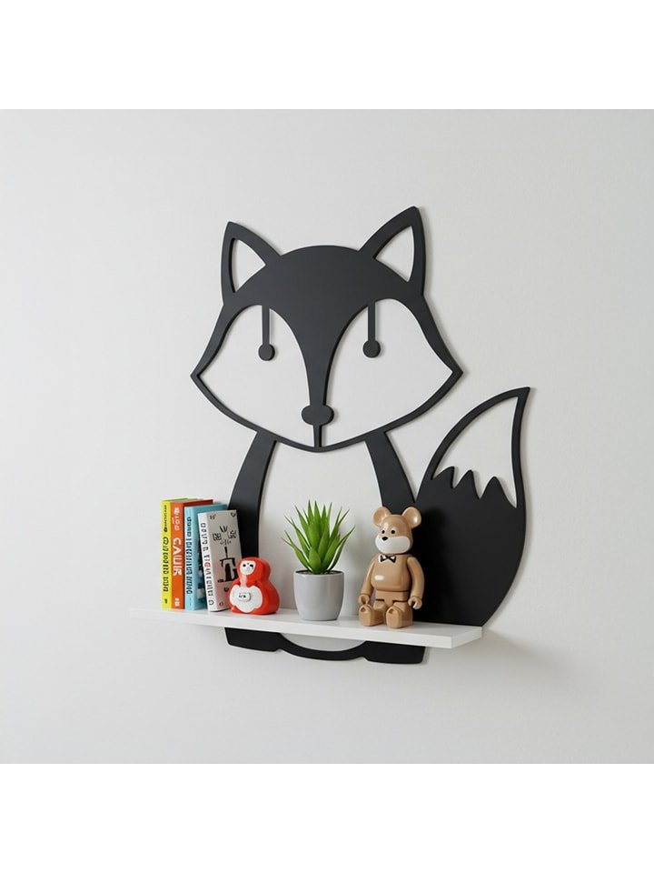 Woody Kids Regał ścienny w kolorze czarno-białym - 33 x 35 x 10 cm