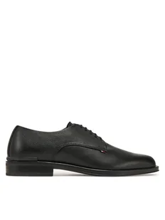 Tommy Hilfiger Półbuty Core Hilfiger Leather Shoe FM0FM05375 Czarny - Półbuty męskie - miniaturka - grafika 1
