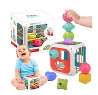 Sortery dla dzieci - Sorter Kostka Zabawka Sensoryczna Klocki Dla Dzieci Układanka - miniaturka - grafika 1