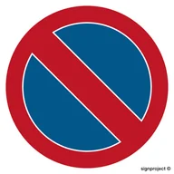 Systemy ekspozycyjne i znaki informacyjne - SA008 ZAKAZ POSTOJU, FO - FOLIA ODBLASKOWA; (300X300MM) - miniaturka - grafika 1