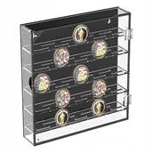 Czasopisma - AKRYLOWY POJEMNIK NA MONETY ,PUDEŁKO EKSPOZYCYJNE 260X300X50MM NA 45 SZTUK - miniaturka - grafika 1