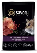 Mokra karma dla kotów - SAVORY Cat Adult Sterilised Lamb and Cranberry 85g (saszetka) - miniaturka - grafika 1