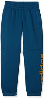 Spodnie męskie - Adidas spodnie dziecięce Yb Linear Pant Blue Night/Tactile Yellow 164 - grafika 1