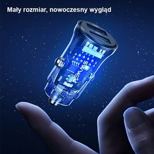 USAMS Ład. sam. C31 3A 2xUSB-A Fast Charge czarny/black CC162CC01(US-CC162) - Ładowarki samochodowe - miniaturka - grafika 3