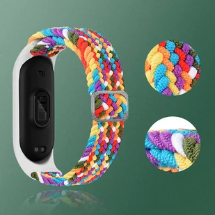 Strap Fabric opaska do Xiaomi Mi Band 6 / 5 / 4 / 3 pleciony materiałowy pasek bransoletka czarny - Akcesoria do smartwatchy - miniaturka - grafika 4