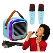 Instrumenty muzyczne dla dzieci - Głośnik Przenośny Bezprzewodowy Bluetooth Karaoke + 2 Mikrofony Usb Mini - miniaturka - grafika 1