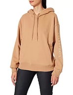 Bluzy damskie - BOSS Damska bluza z kapturem C_eustice_Gold, Light/Pastel Brown235, L - miniaturka - grafika 1