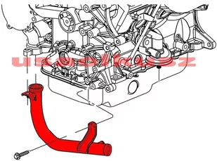 Przewód dolotowy pompy wody Chrysler Voyager Town Country V6 2001-2007 - Węże chłodnicy - miniaturka - grafika 4